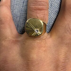 Gold-Tone Men's Signet Ring - Classic Everyday Style
